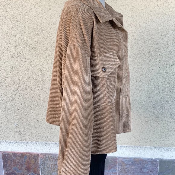 Corduroy Button Down Shirts Jacket - Picture 2 of 4